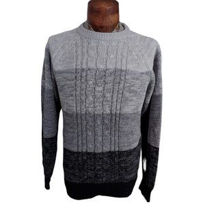 VTG CHARTWELL Men's Marled Striped Crewneck Acrylic Sweater Size Large